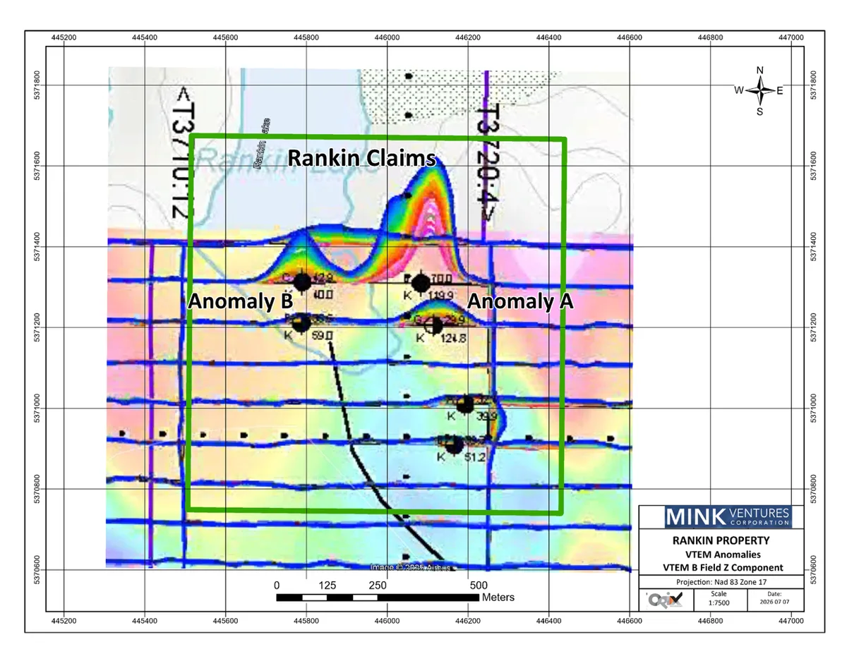 Mink Ventures Corporation Intersects 0.5745% Ni, 0.8798% Cu, 0.0756% Co Over 2.1 Meters in Massive Sulphide at Rankin Property, Timmins, Ontario