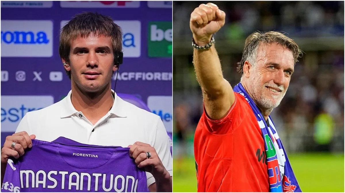 El encuentro entre Franco Mastantuono y Gabriel Batistuta que emocionó a los hinchas de la Fiorentina