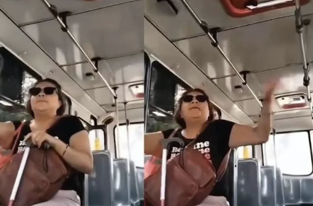 VIDEO: Mujer se queda dormida en camión de Puebla y estalla contra el conductor al pasar su parada