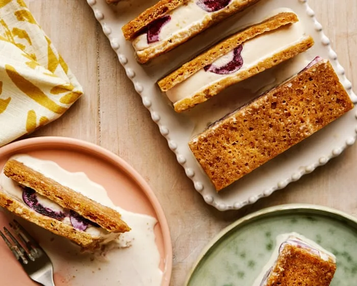 Benjamina Ebuehi’s recipe for rosemary and cherry blondie ice-cream sandwiches | The sweet spot
