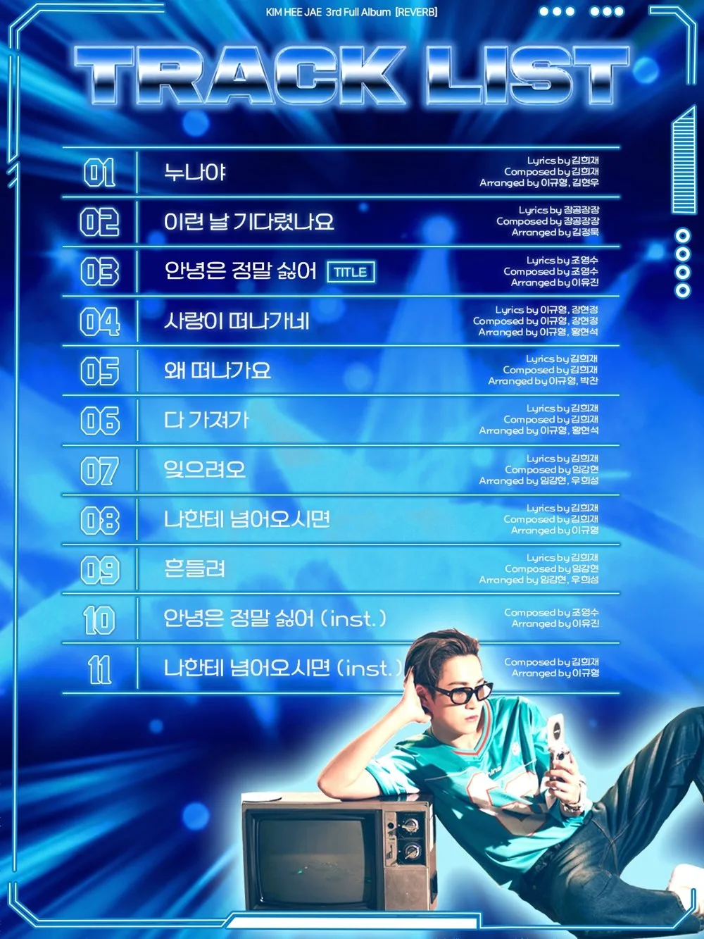 ‘9월 7일 컴백’ 김희재, 정규 3집 ‘REVERB’ 트랙리스트 공개