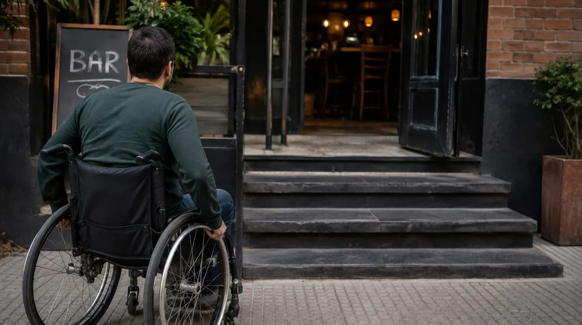 Usa silla de ruedas, quiso ir a un bar en Flores con sus amigos y no pudo entrar: demandó al dueño y la Justicia le dio la razón