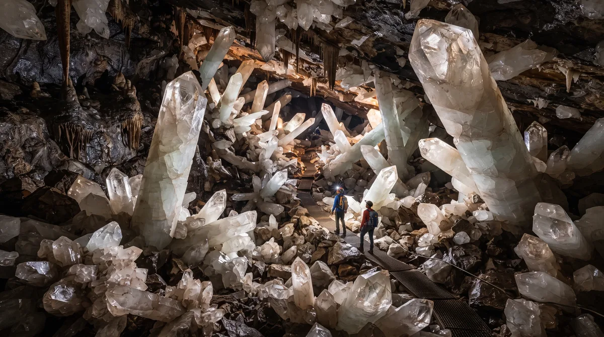 Cristais gigantes não surgem por acaso: quais condições subterrâneas permitem que minerais cresçam durante milhões de anos dentro das rochas?