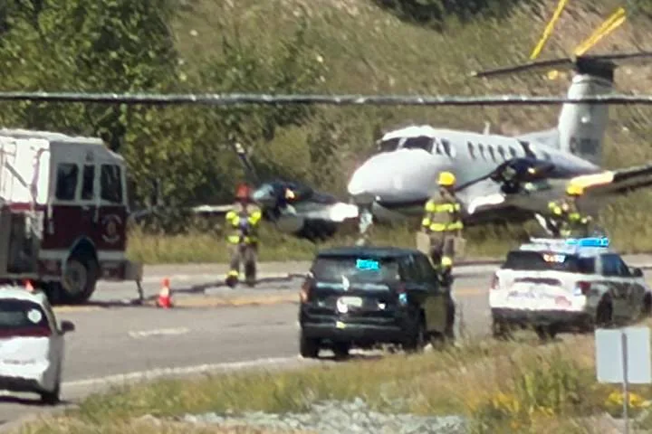 Plane lands on roadway in Prince George