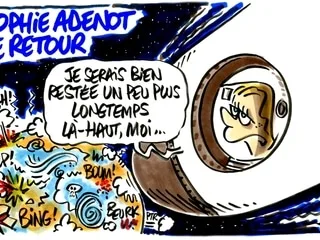 Dans l’œil du dessinateur Frap. Le retour sur Terre de Sophie Adenot