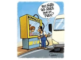 Le dessin de Chaunu : carburer au crédit pour faire son plein ?