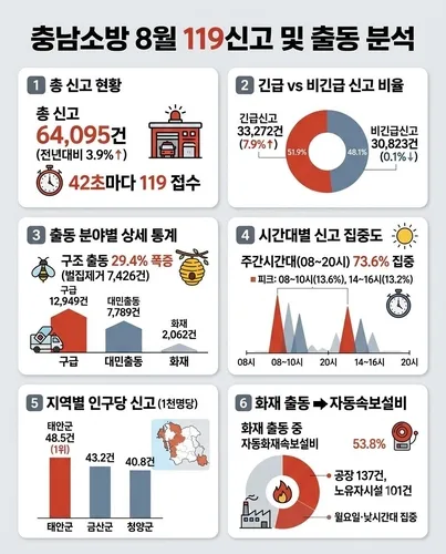 지난달 충남 119신고 10건 중 1건은 '벌집 제거'