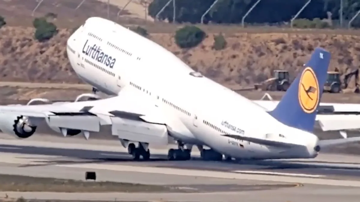 Flieger aus Frankfurt - Lufthansa-Jumbo setzt bei Landung fast mit Heck auf