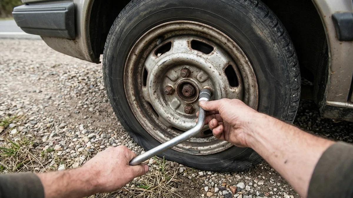 Motorista compra carro usado com rodas diferentes das originais e só ao furar um pneu percebe que a chave do porta-malas não encaixa nos parafusos