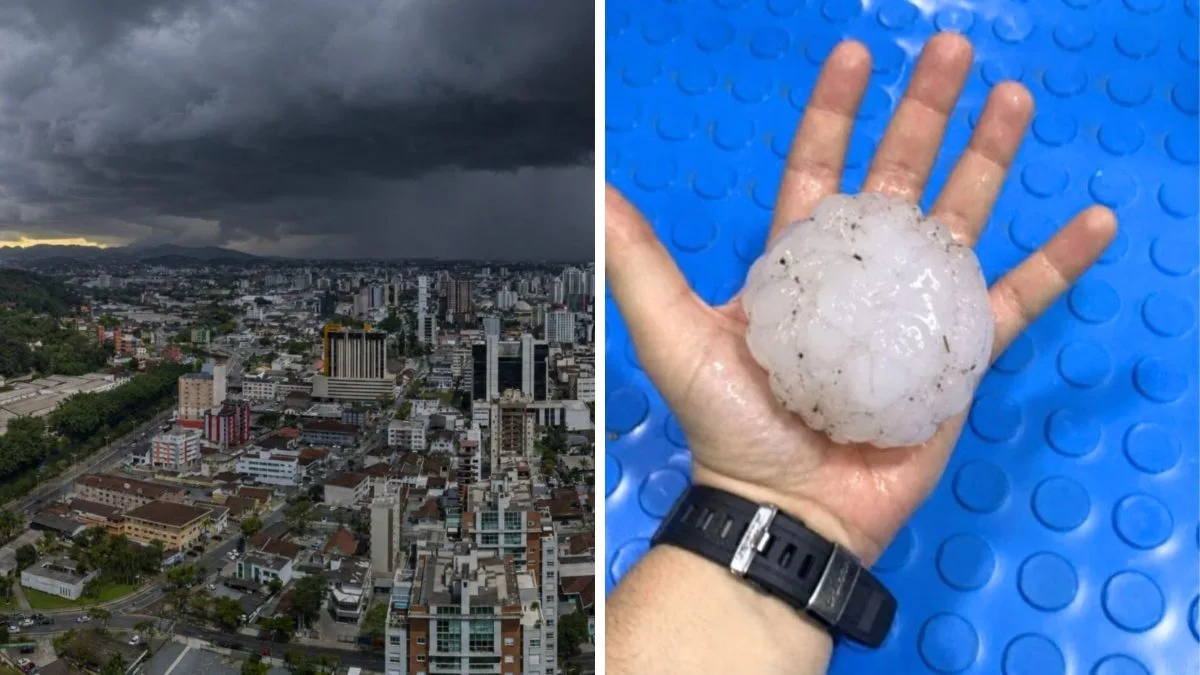 Tempo severo não dá trégua após granizo em Joinville e fim de semana promete chuvas volumosas de até 70 mm
