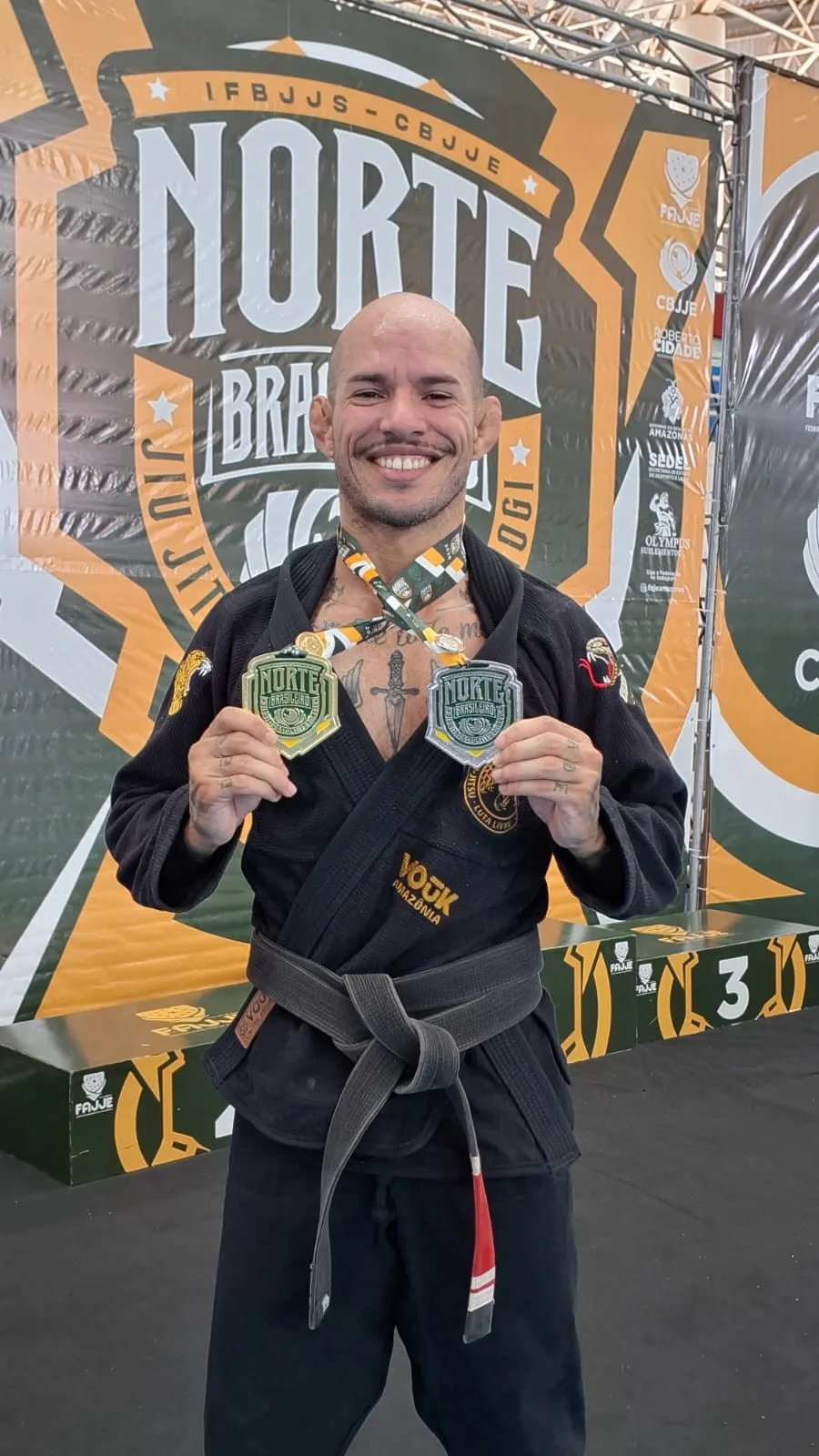 Acreano fatura medalhas de ouro e prata no Norte Brasileiro de Jiu-jítsu Esportivo, em Manaus