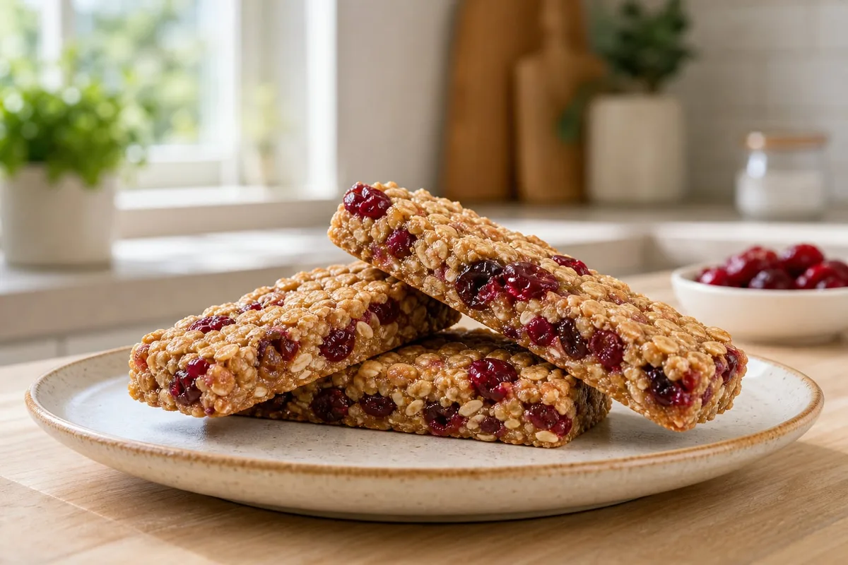 Barritas de avena y arándano sin horno: snack saludable para toda la familia