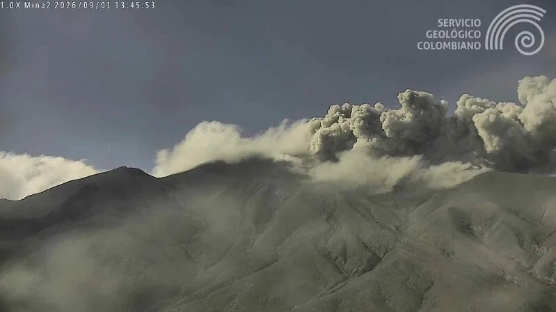 Cerca de 100 sismos se localizaron al nororiente del volcán Puracé: el SGC registró ceniza y emisiones de gases