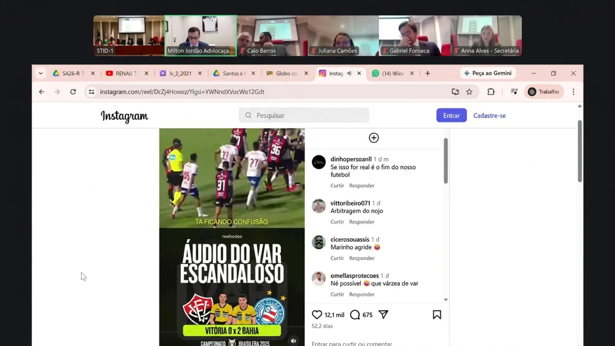 Procurador do STJD usa áudio fake do VAR em julgamento: "Não tinha verificado"