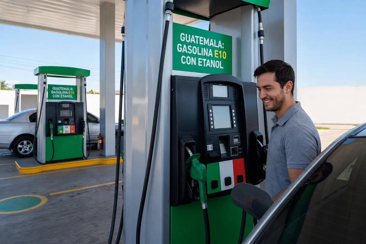 Guatemala comenzó a vender gasolina E10 con etanol y se convirtió en el tercer mercado de Centroamérica en adoptar esta mezcla de combustible