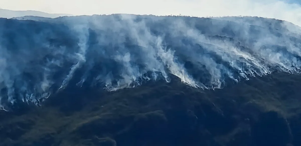VÍDEO: Incêndio atinge 2 mil hectares em área próxima à Casca d'Anta, na Serra da Canastra, em MG