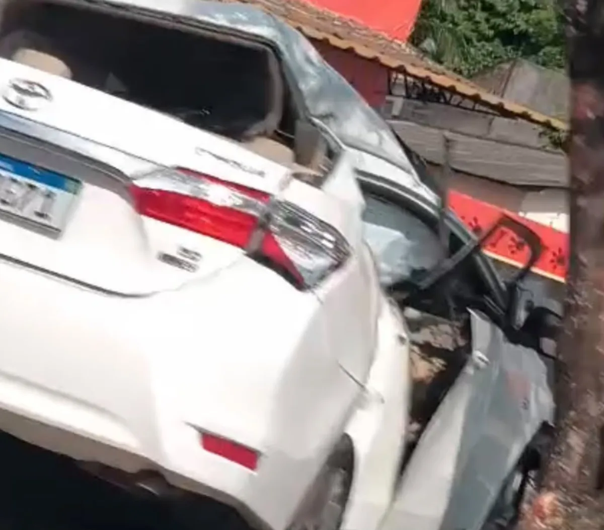 Mulher perde o controle de carro e bate em árvore no Tancredo Neves