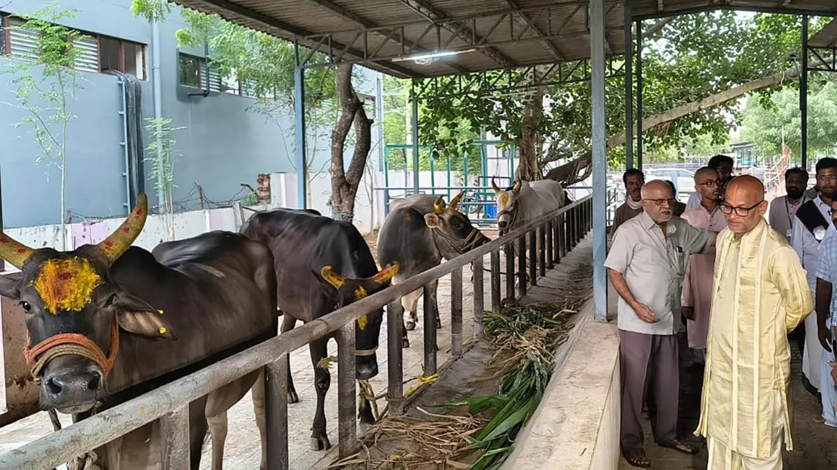 TTD official donates five indigenous cows to Gosamrakshanasala