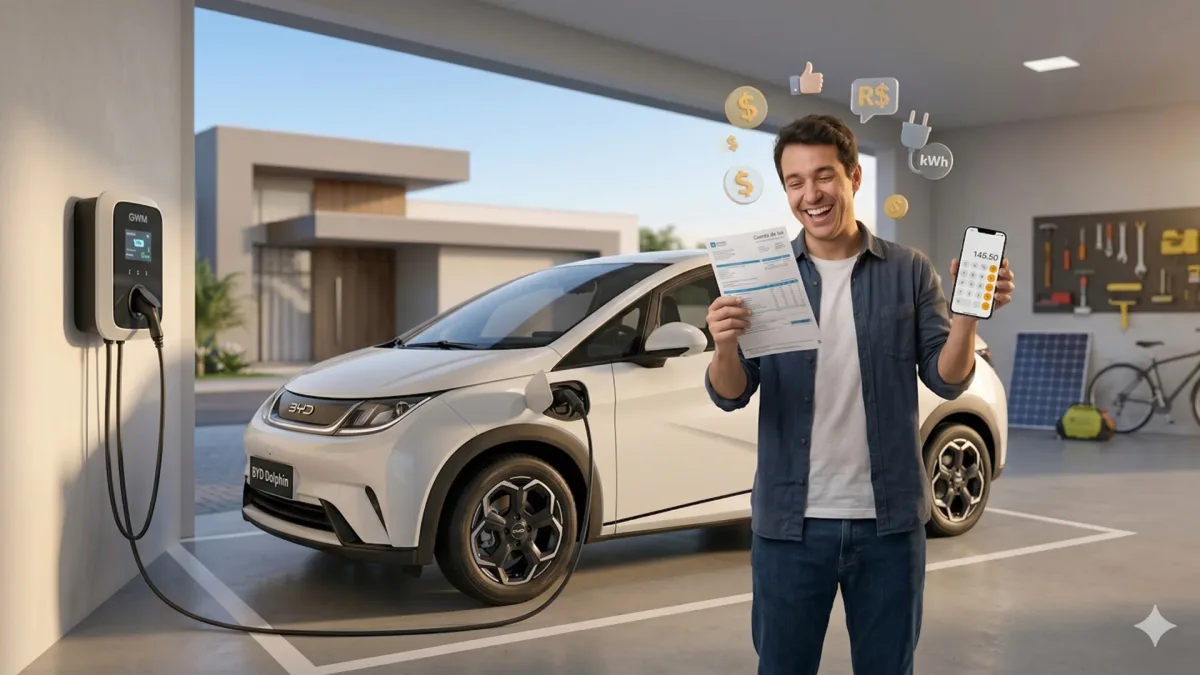 Carregar o carro elétrico em casa aumenta quanto na conta de luz?