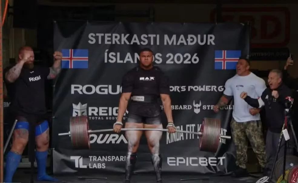 Bitelo faz história na Islândia com 420 kg e ganha elogios de ex-‘Game of Thrones’