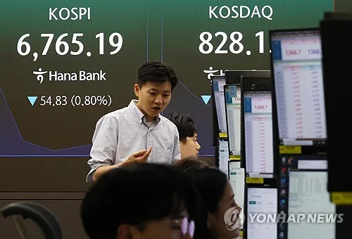 코스피, 상승 전환해 6,830대 마감…코스닥은 1%대 하락