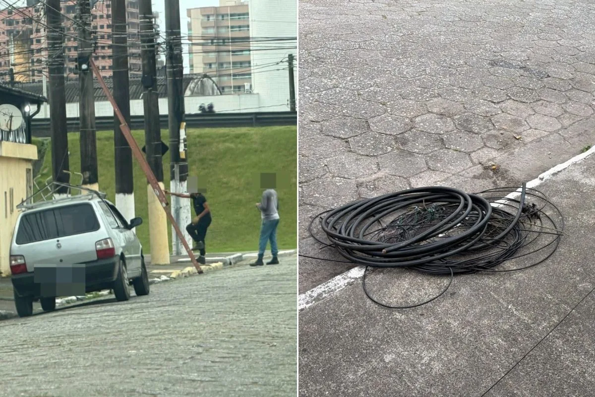 Dupla que se passava por técnicos para furtar cabos de telefonia é presa no litoral de SP