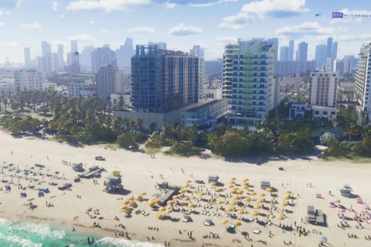 Утечка GTA 6: хакеры показали пляж из трейлера, заполненный людьми