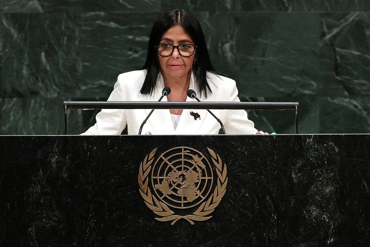 Delcy agradece relação de Trump com a Venezuela durante discurso na ONU
