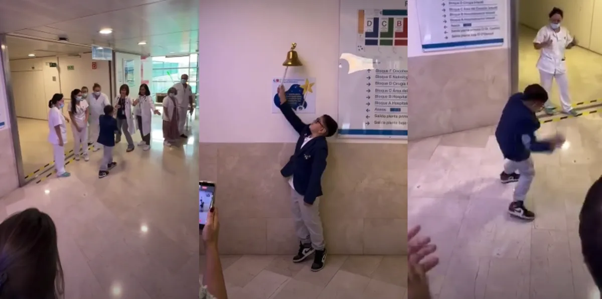 Mathías Rivas, niño venezolano tocó la "campana de la victoria" tras años de lucha contra la leucemia en Madrid (VIDEO)