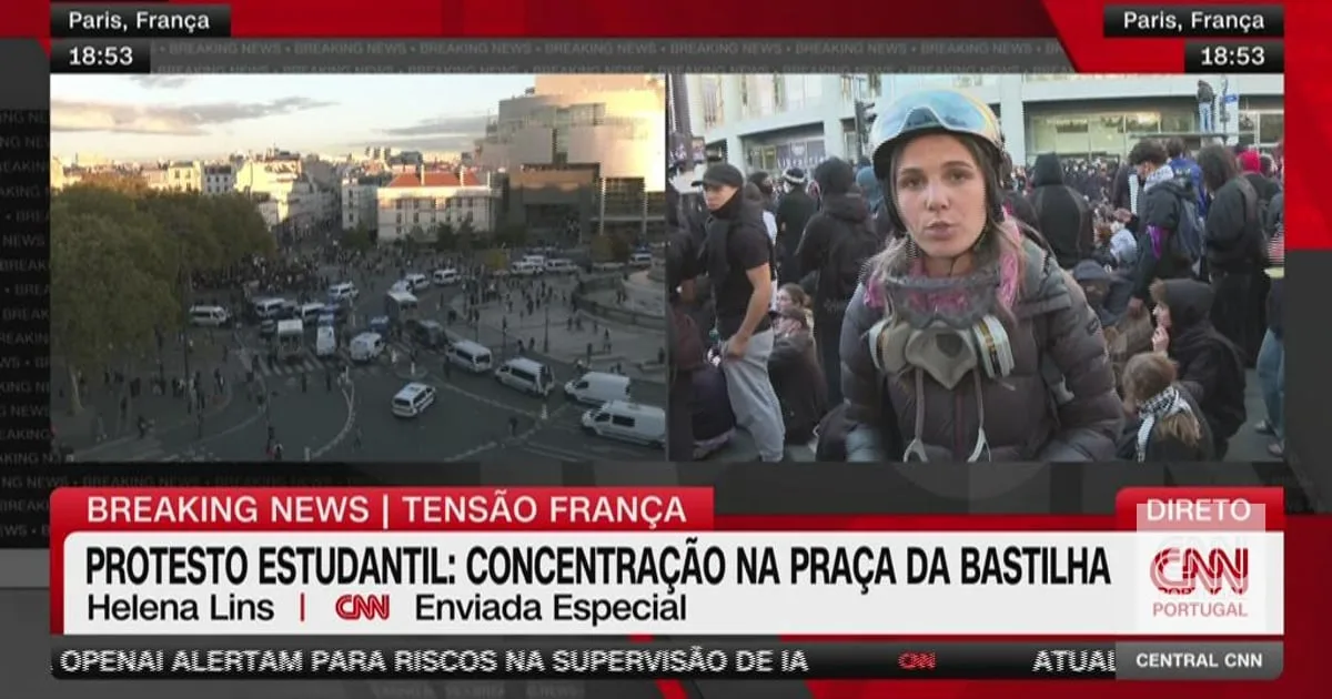Gás lacrimogéneo de um lado, arremesso de garrafas de outro: clima de tensão entre manifestantes e polícia francesa