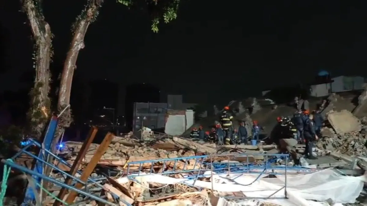 Prédio em construção desaba sobre casa e deixa duas pessoas mortas na Penha, Zona Leste de SP; veja VÍDEO