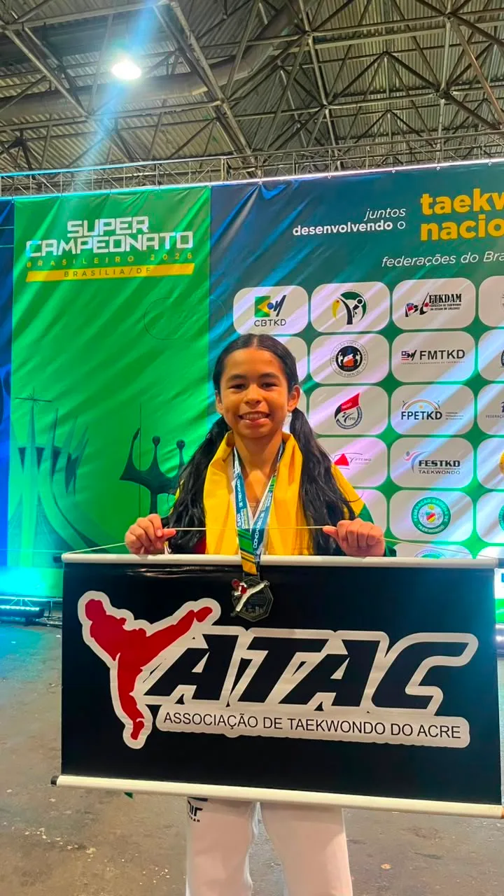 Atleta acreana conquista medalha de bronze no Super Brasileiro de Taekwondo, em Brasília