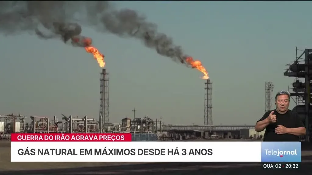 Preço do gás natural em máximos desde há três anos