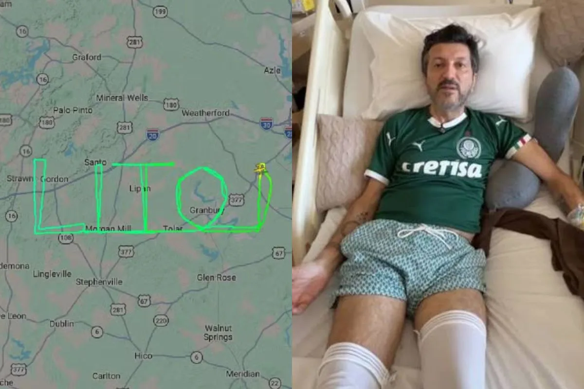 Piloto brasileiro homenageia Lito Sousa com desenho no céu dos EUA