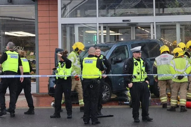 M&S horror as car smashes through Tyneside storefront and paramedics scrambled