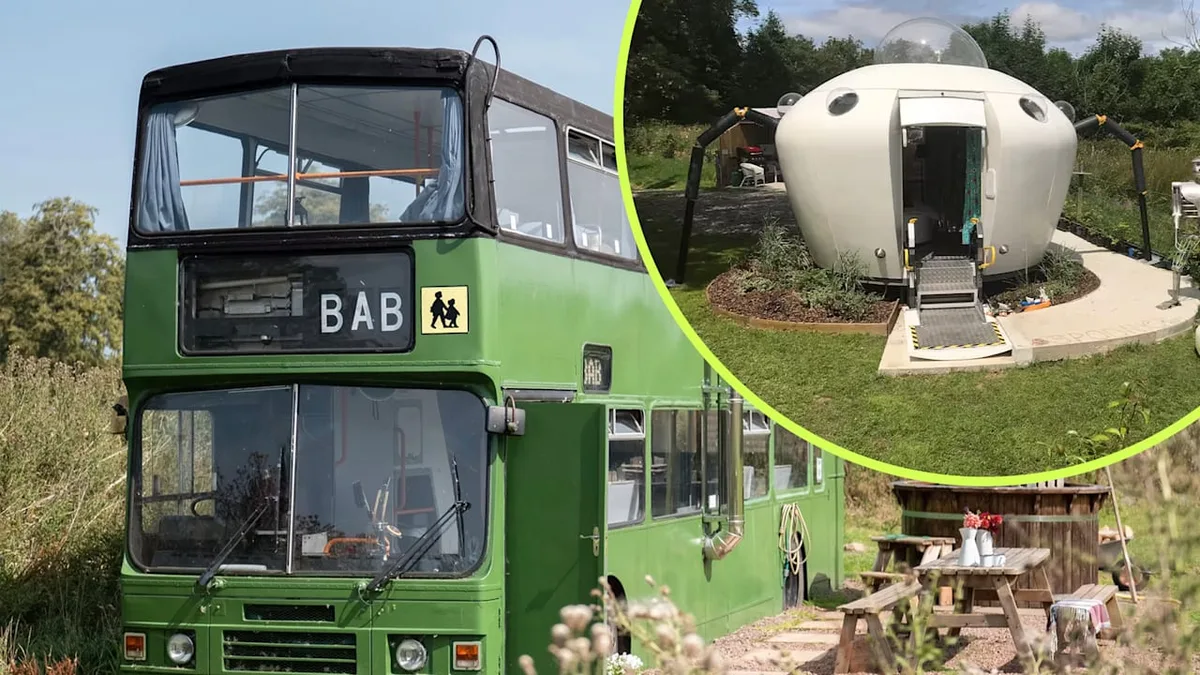 Abgefahren übernachten - Hier checken Sie im Bus oder UFO ein