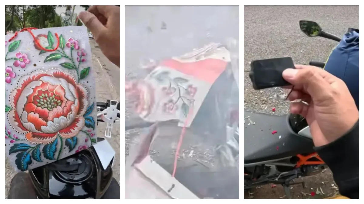 Le encargan entregar flores a una mujer: el paquete era una bomba y le explotó al repartidor en su moto l Video