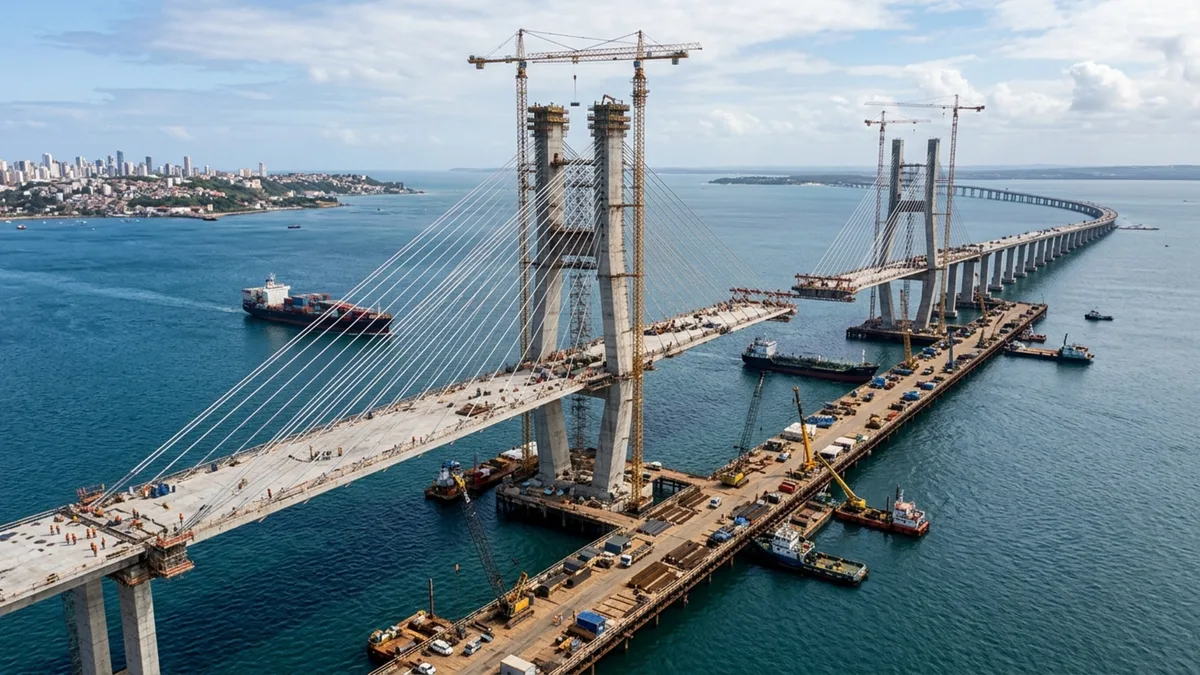 Megaobra brasileira de R$ 11,6 bilhões começa a erguer em capital do Nordeste uma das maiores pontes rodoviárias da América Latina para ligar a capital a uma ilha