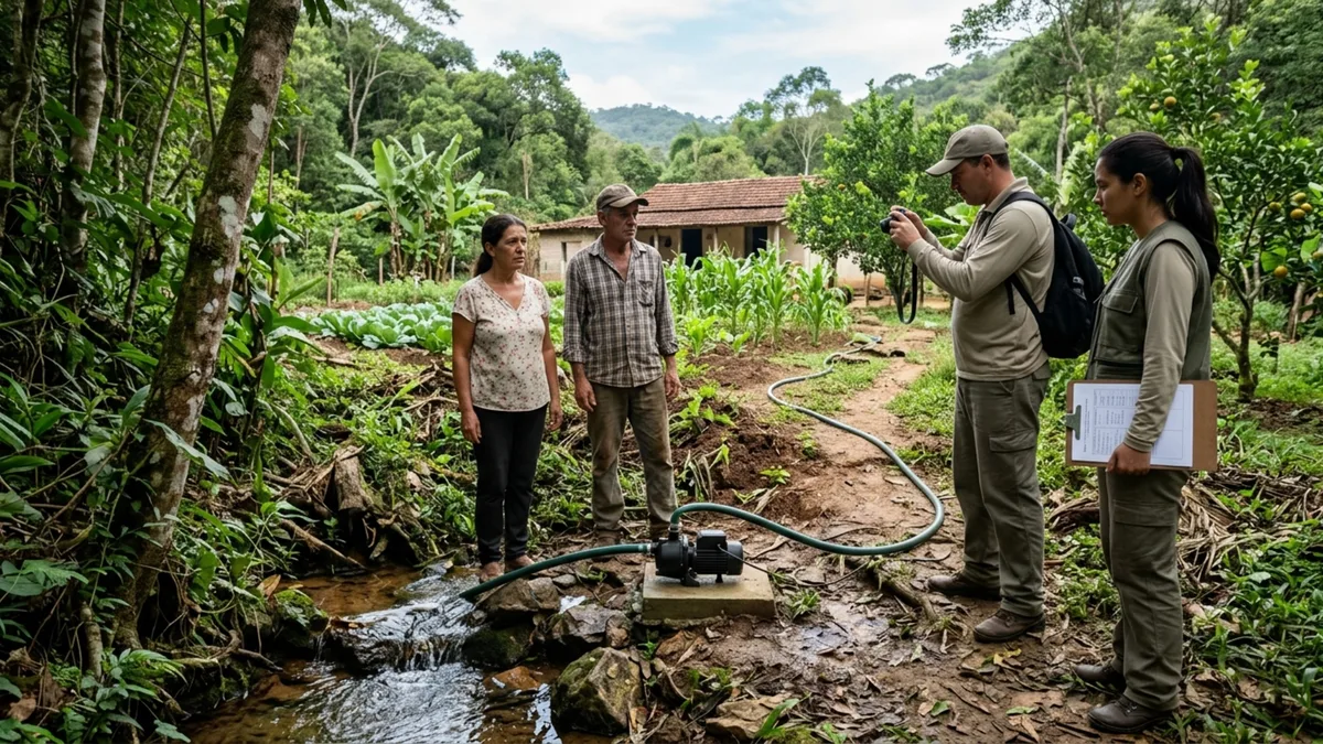 Família compra chácara com nascente natural e dois anos depois recebe autuação da polícia ambiental por utilizar a própria água sem outorga do estado