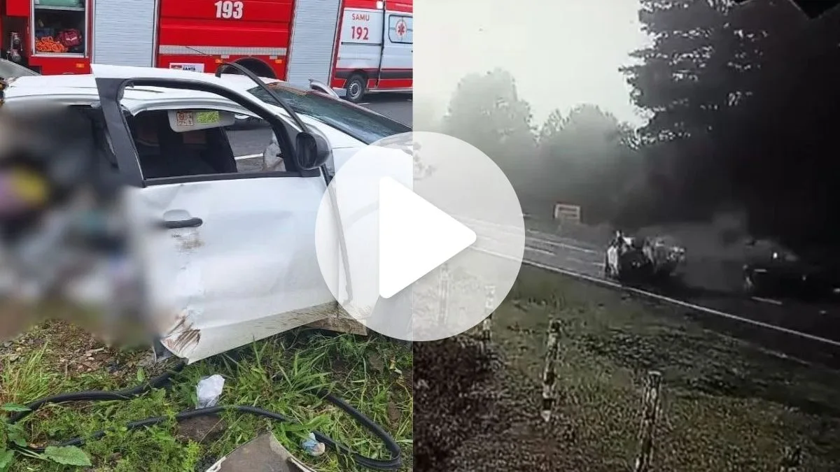 VÍDEO: Duas pessoas morrem e duas ficam gravemente feridas em colisão entre veículos na Serra Dona Francisca