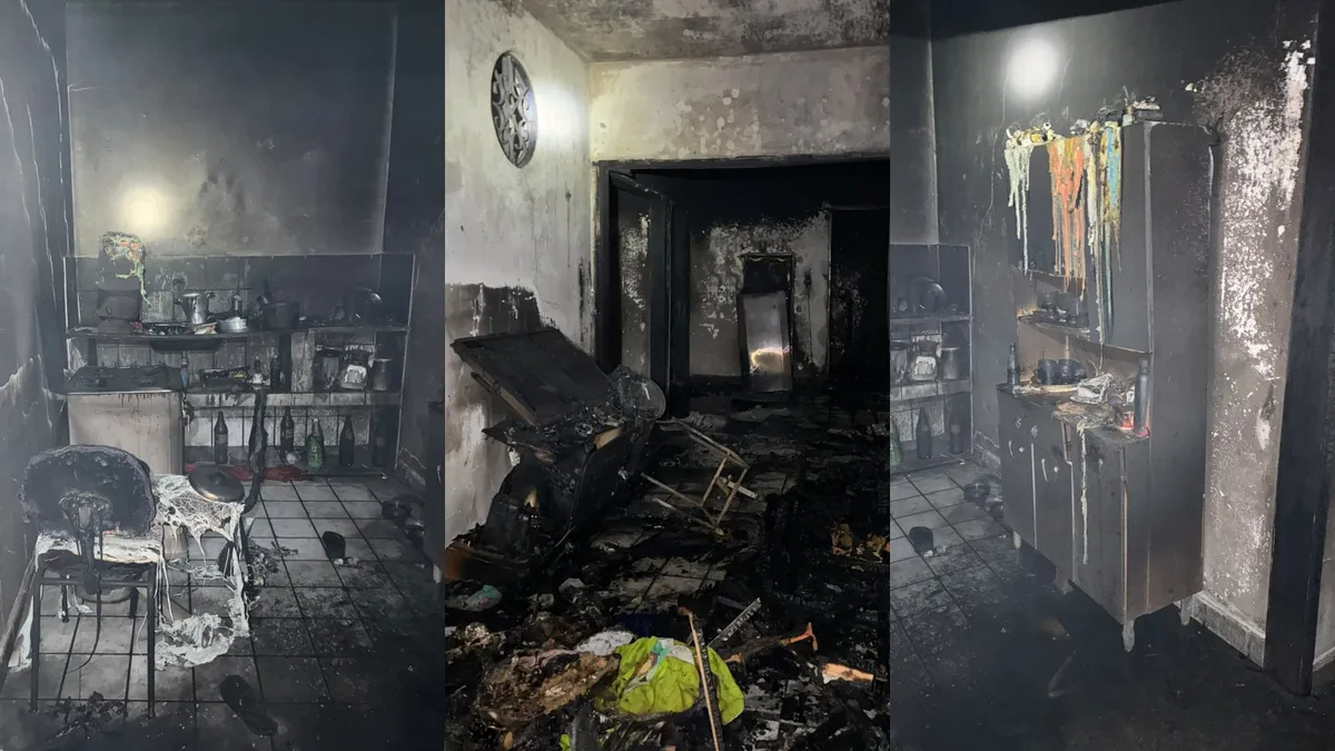 Incêndio destrói apartamento e mulher e crianças são socorridas em Patos, PB