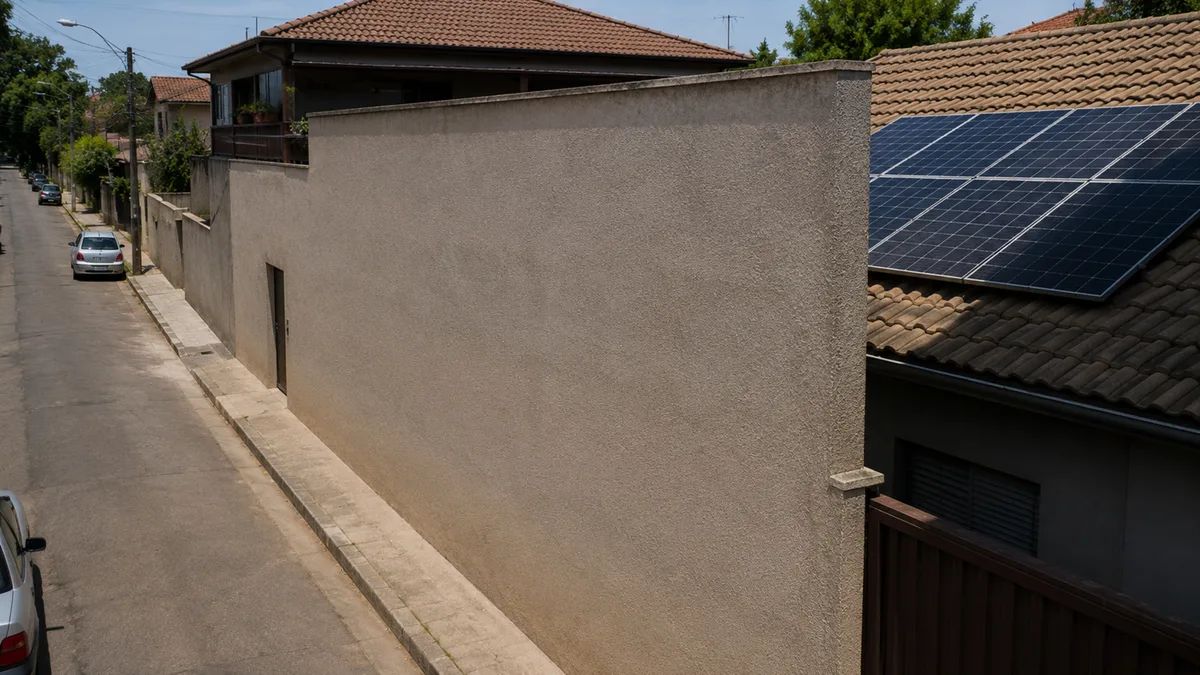 Família aumenta muro em 90 centímetros e vizinho afirma que sombra passou a atingir suas placas solares durante parte da manhã