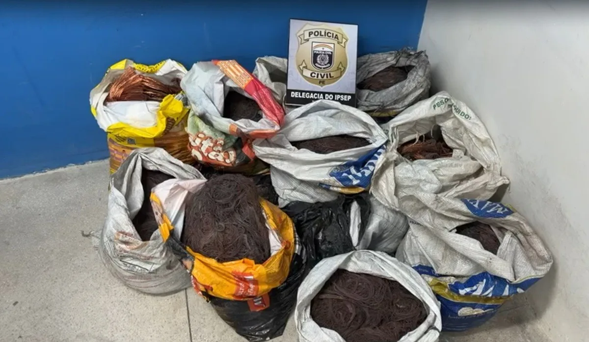 Motorista de caminhão é preso com 300 kg de fios de cobre roubados no Grande Recife
