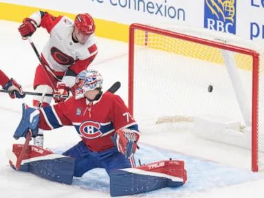 Taylor Hall scores 2 as Hurricanes beat Canadiens 6-4 in Montreal's home opener