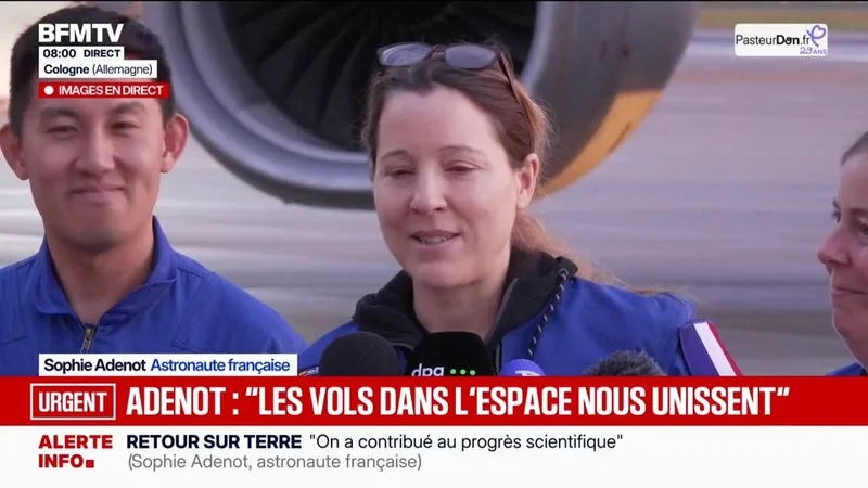 "Ma première mission, c'est réussir à me tenir debout toute seule": Sophie Adenot, astronaute française, évoque son "syndrome de réadaptation"