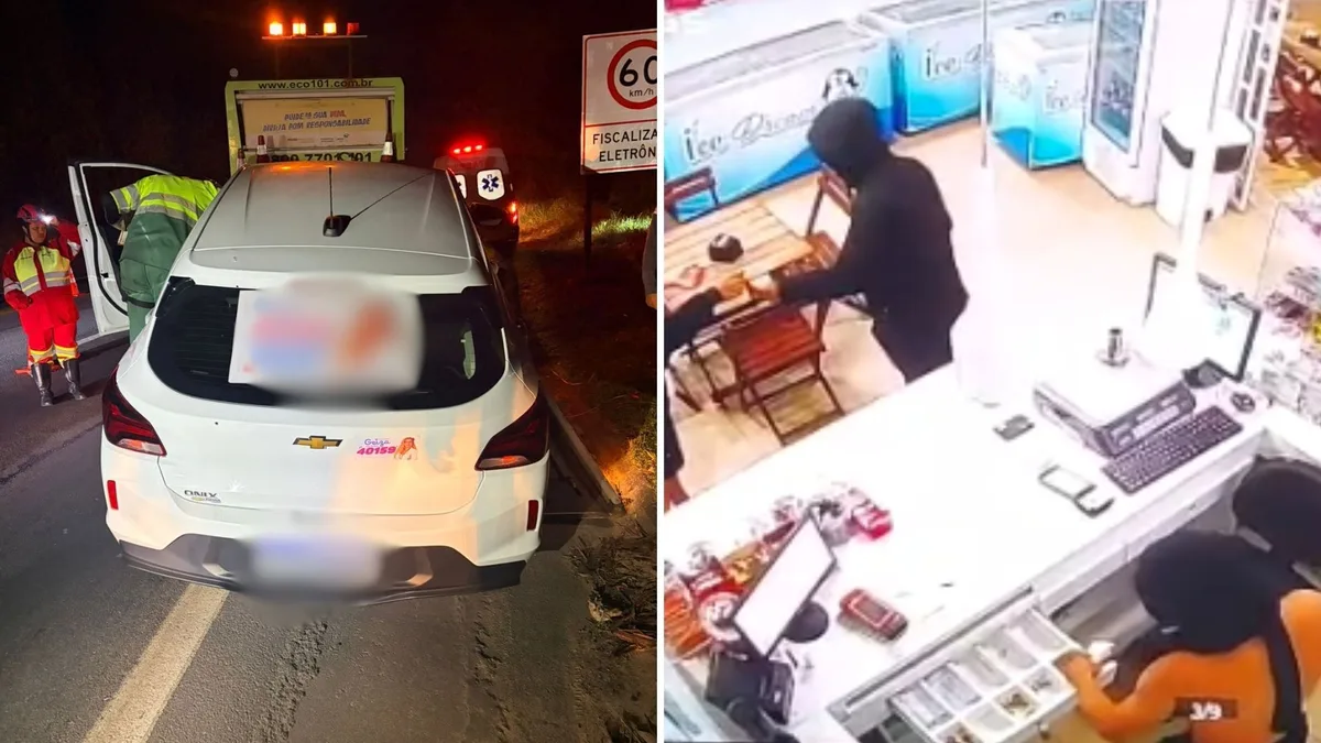 Roubo de carro e a sorveteria terminam com preso e baleado em Sooretama