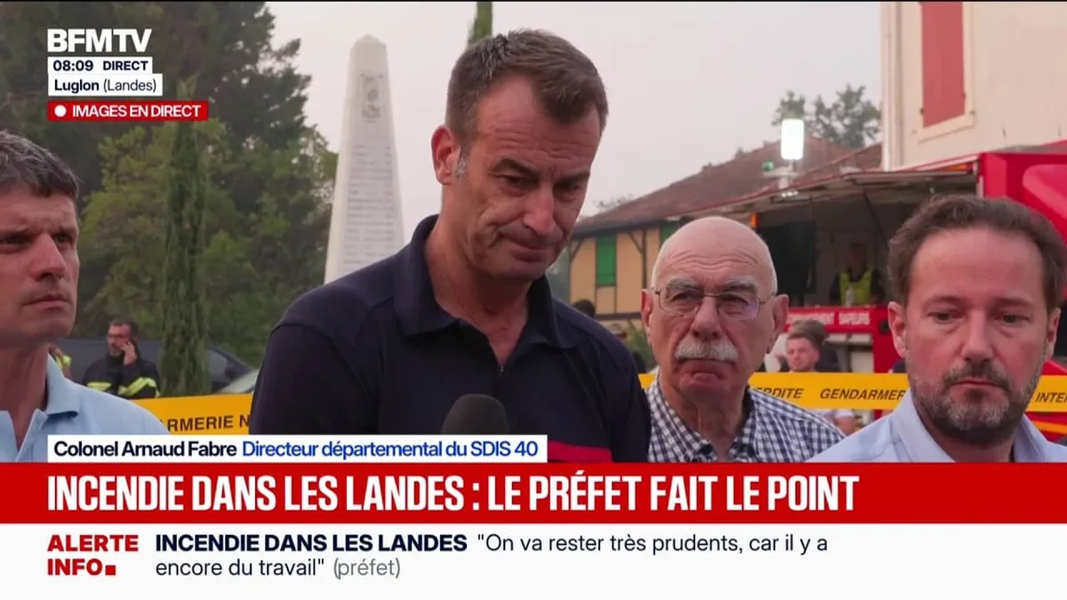 Incendie dans les Landes: "Le feu a été réactivé vers 4h30 du matin", explique le directeur départemental du SDIS 40