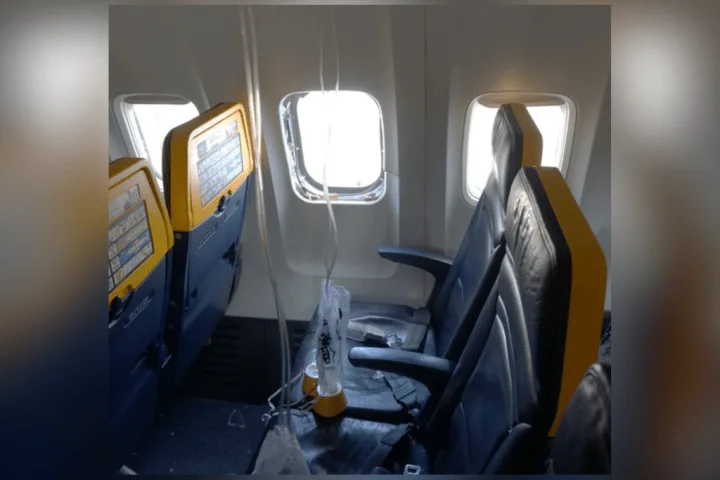Ryanair jet’s window was broken by engine fragments before passenger sucked out