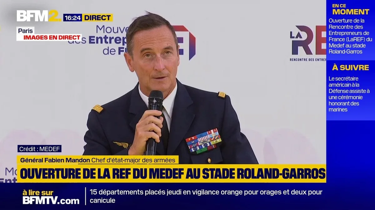 Le chef d'état-major des armées se félicite d'"une jeunesse (...) qui a ce courage de s'engager"