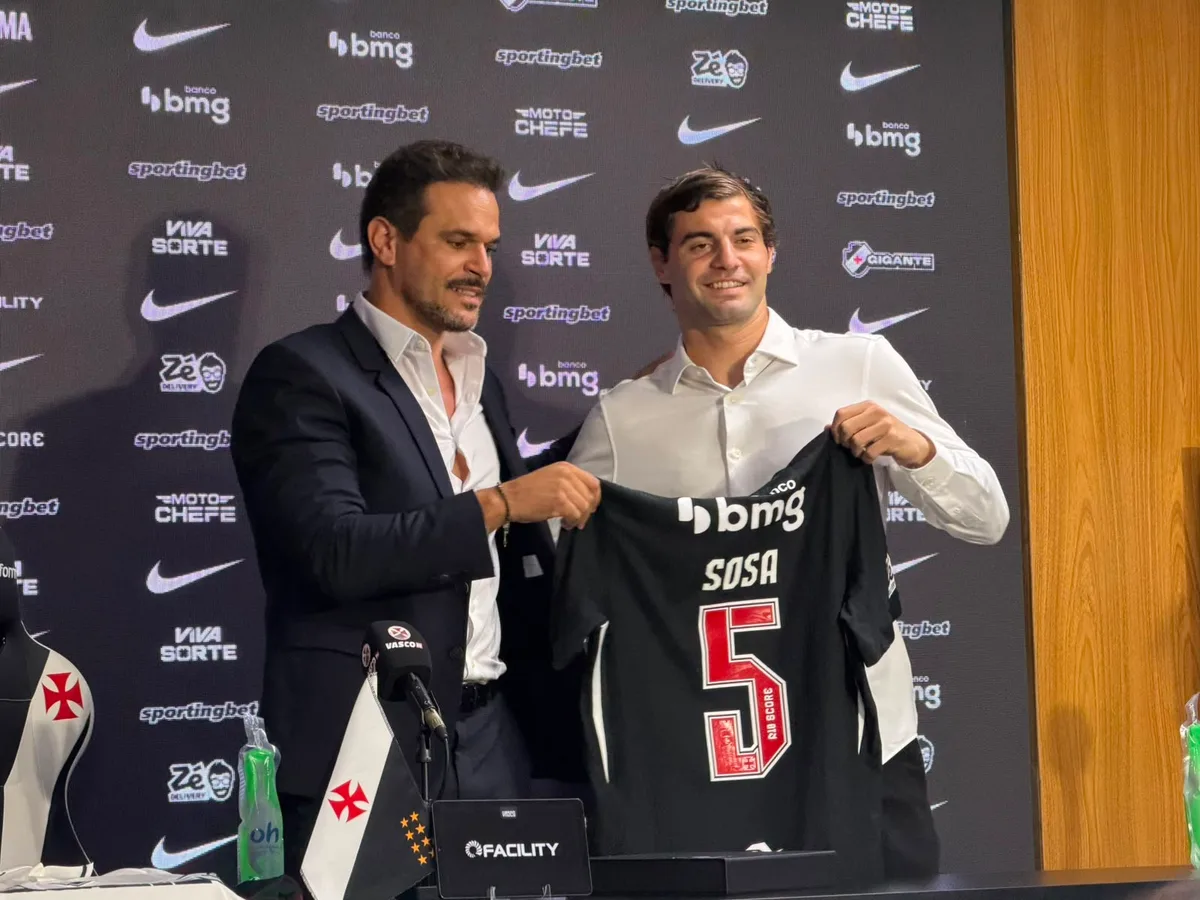 Sosa é apresentado no Vasco e cita importância de jogo contra o Santos: "Uma final"